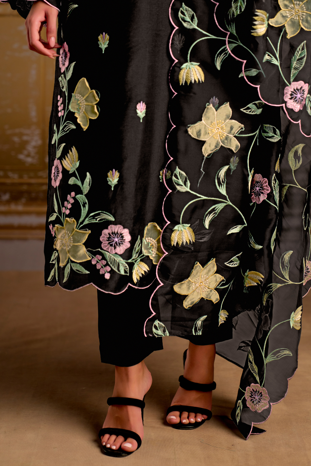 Traditional Embroidered Straight Salwar Suit in Elegant Style