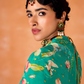 Pure Kanjivaram Salwar Suit with Digital Embroidered Borders