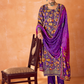 Pure Kanjivaram Salwar Suit with Digital Embroidered Borders