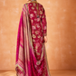 Pure Kanjivaram Salwar Suit with Digital Embroidered Borders