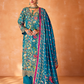 Pure Kanjivaram Salwar Suit with Digital Embroidered Borders