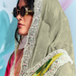 Pure Muslin Embroidered Salwar Suit with Pearl Cutwork Finish
