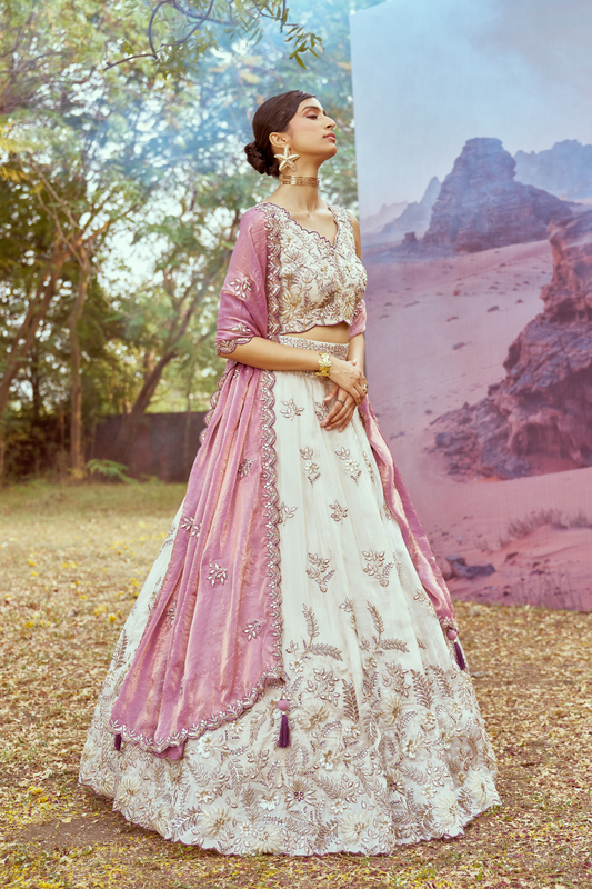 Viscose Fabric Sequins Work Semi-Stitched Lehenga Choli Dupatta