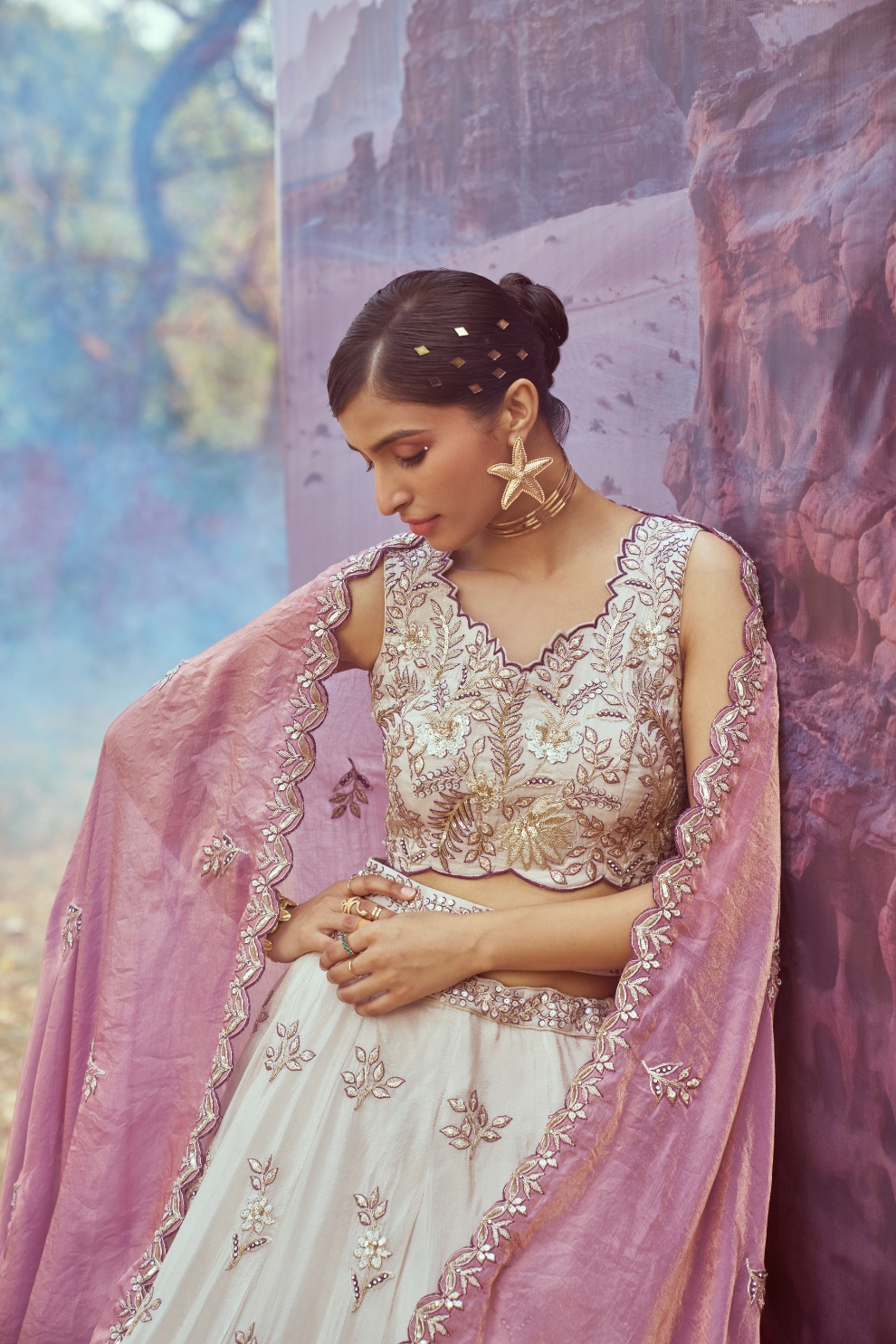 Viscose Fabric Sequins Work Semi-Stitched Lehenga Choli Dupatta