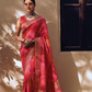 Vibrant Viscose Silk Bandhani Print Saree with Blouse Piece