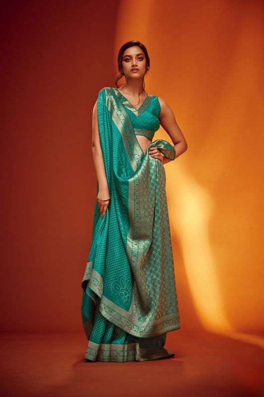 Viscose Woven Digitally Printed Saree with Elegant Blouse