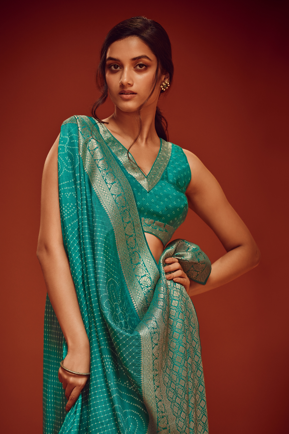 Viscose Woven Digitally Printed Saree with Elegant Blouse