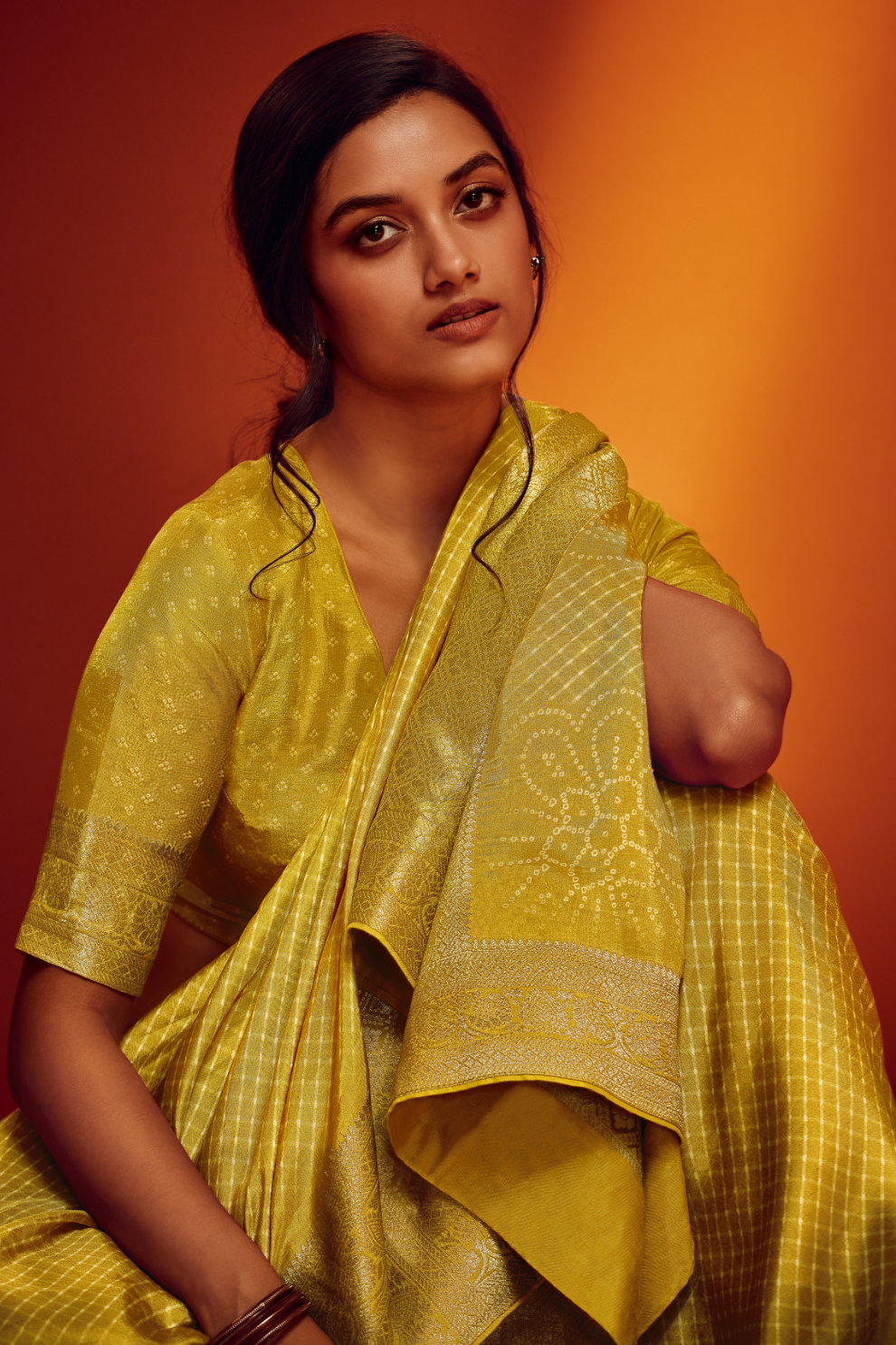 Elegance Redefined in Digitally Printed Silk Saree.