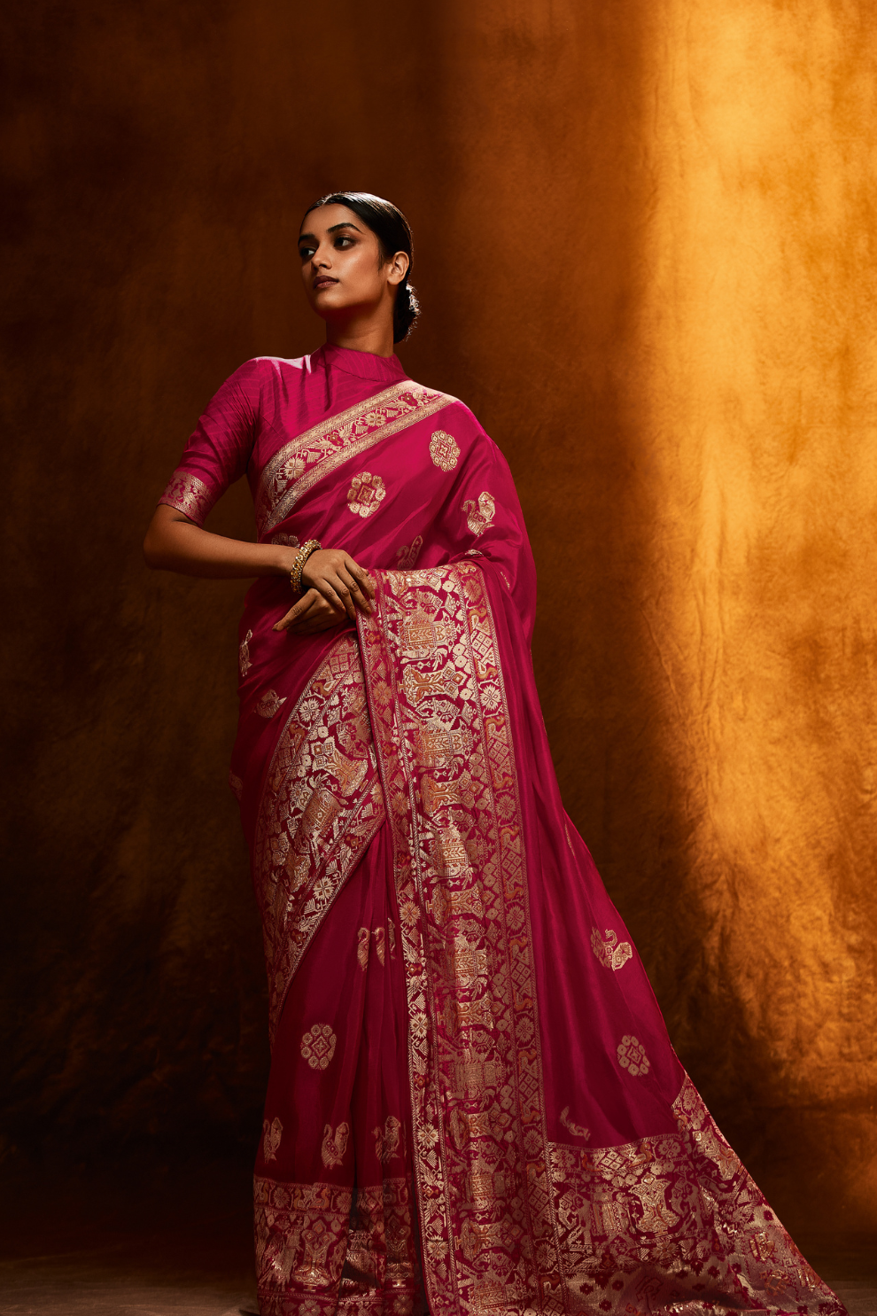 Viscose Silk Haldi Function Saree with Satin Silk Blouse