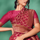 Classic Viscose Woven Solid Saree with Matching Blouse