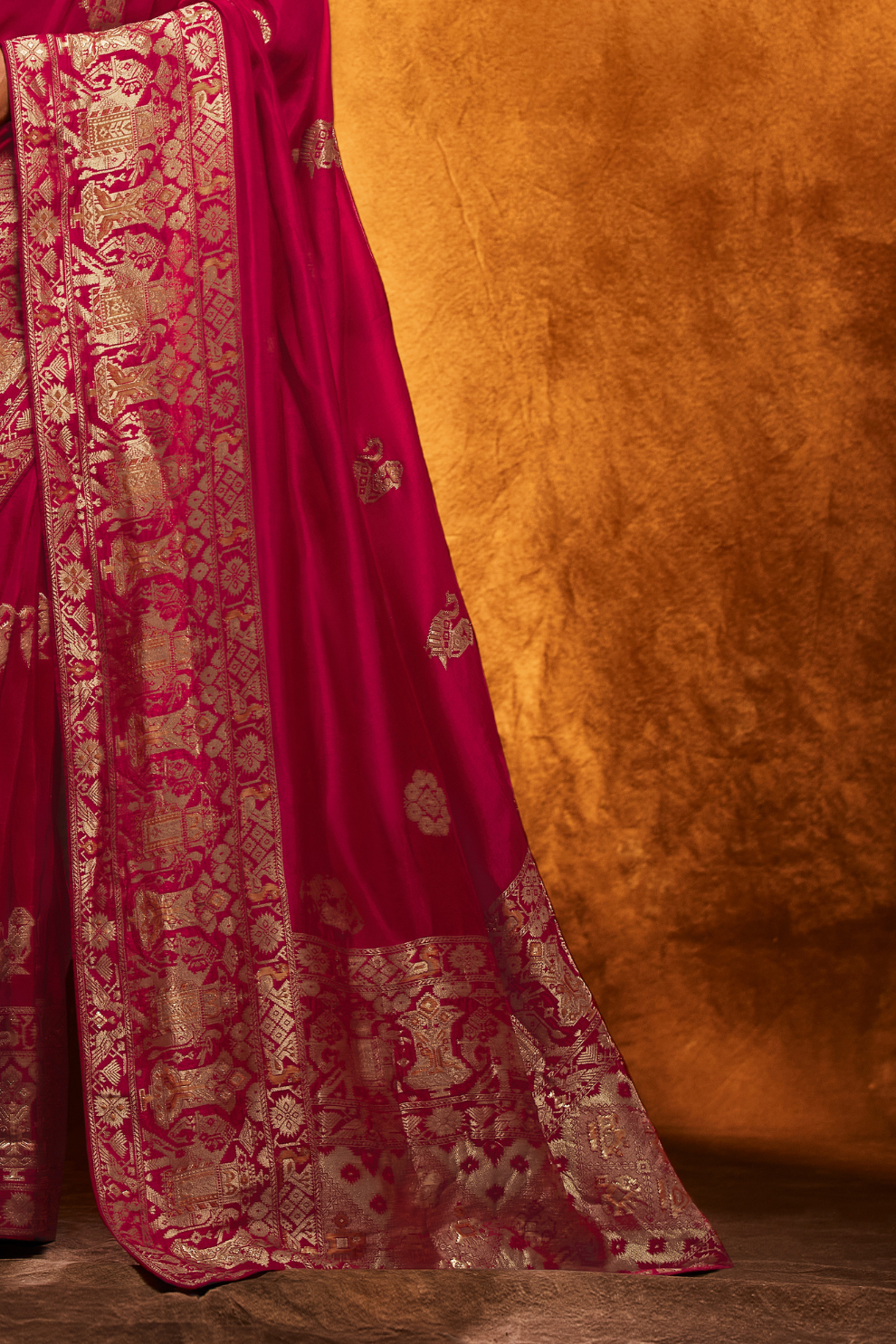 Viscose Silk Haldi Function Saree with Satin Silk Blouse