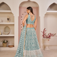 Beautifully Embroidered Net Lehenga with Sequin and Thread Detailing
