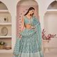 Beautifully Embroidered Net Lehenga with Sequin and Thread Detailing