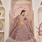Beautifully Embroidered Net Lehenga with Sequin and Thread Detailing