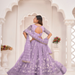 Designer Net Lehenga Set with Thread and Sequin Embroidery