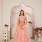 Beautifully Embroidered Net Lehenga with Sequin and Thread Detailing