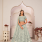 Beautifully Embroidered Net Lehenga with Sequin and Thread Detailing