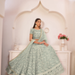 Beautifully Embroidered Net Lehenga with Sequin and Thread Detailing