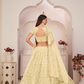 Beautifully Embroidered Net Lehenga with Sequin and Thread Detailing