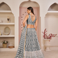 Beautifully Embroidered Net Lehenga with Sequin and Thread Detailing