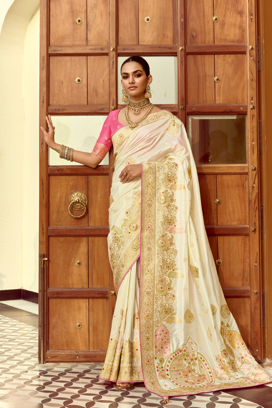 Banarasi Silk Saree with Traditional Zari Weaving Elegance