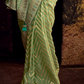 Organza Silk Saree with Embroidered Lace Border & Full Fancy Embroidery