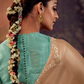 Organza Silk Saree with Embroidered Lace Border & Full Fancy Embroidery