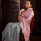 Organza Silk Saree with Embroidered Lace Border & Full Fancy Embroidery