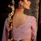 Organza Silk Saree with Embroidered Lace Border & Full Fancy Embroidery