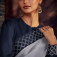 Organza Silk Saree with Embroidered Lace Border & Full Fancy Embroidery