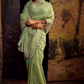 Organza Silk Saree with Embroidered Lace Border & Full Fancy Embroidery