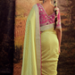 Organza Silk Saree with Embroidered Lace Border & Full Fancy Embroidery