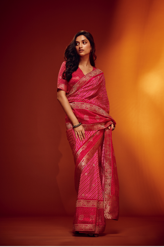 Graceful Woven Saree with Digitally Printed Blouse