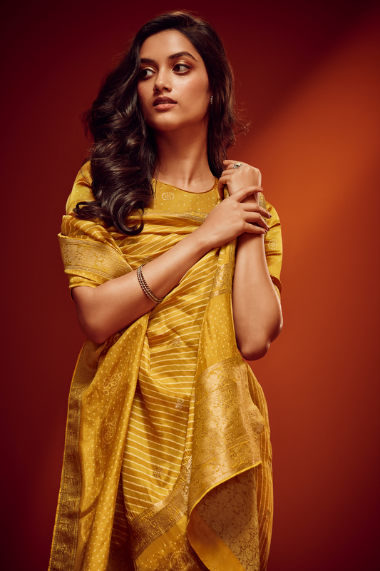 Graceful Woven Saree with Digitally Printed Blouse