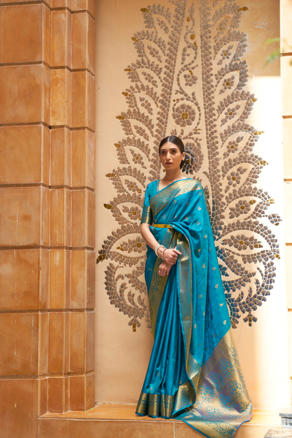Designer Banarasi Silk Saree with Small Butti Zari Weaving