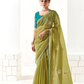 Tissue Silk Saree with Heavy Embroidered Border for Grand Occasions