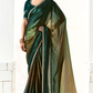 Tissue Silk Saree with Heavy Embroidered Border for Grand Occasions