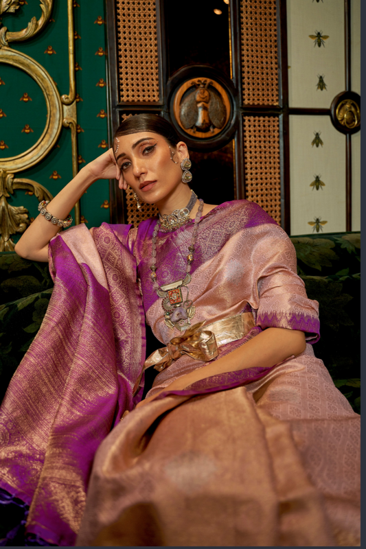 Pure Silk Saree with Rich Zari Weave & Charming Pallu Tassels