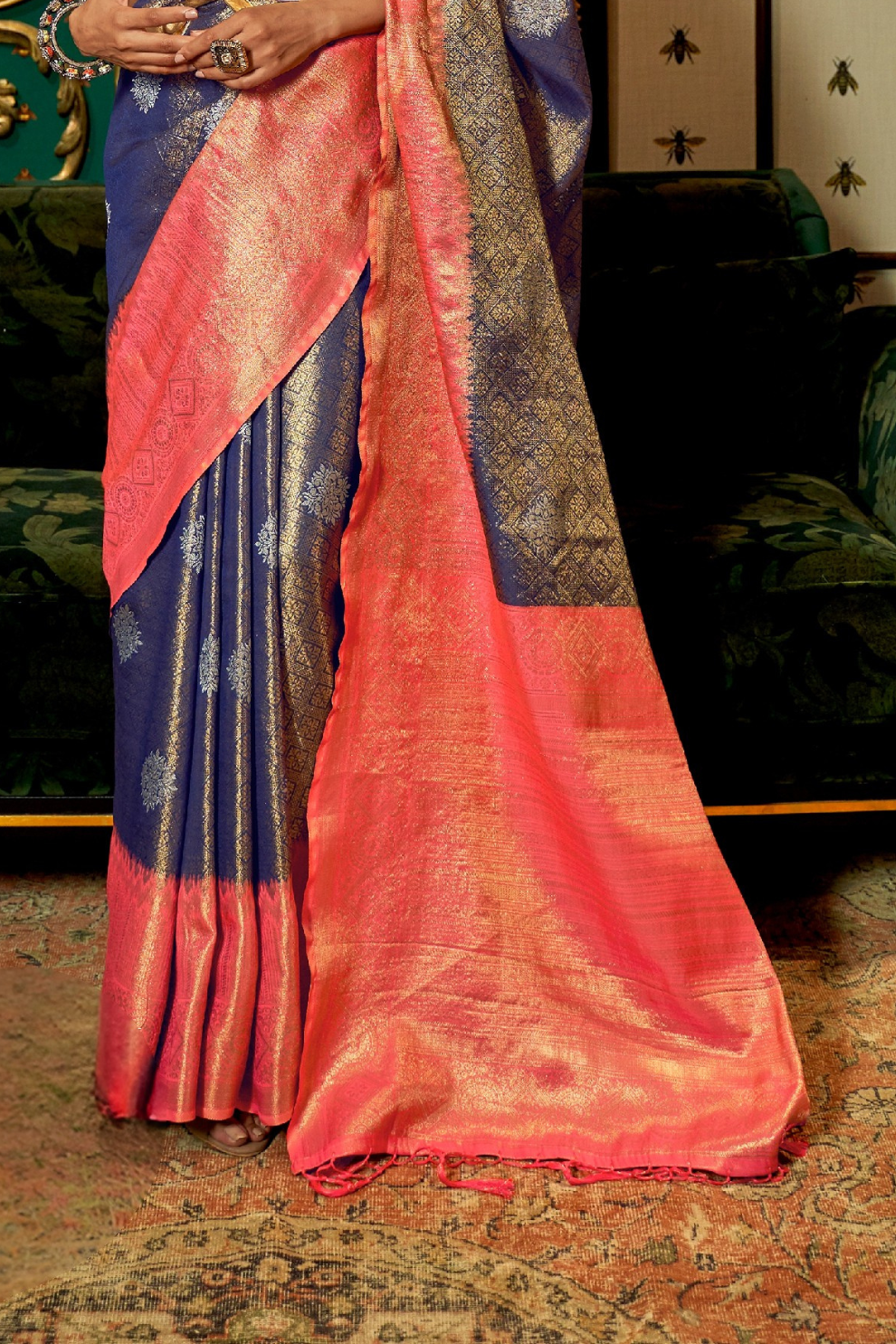 Pure Silk Saree with Rich Zari Weave & Charming Pallu Tassels