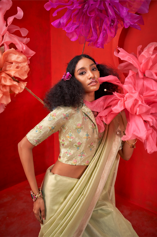 Tissue Handloom Silk Saree with Elegant Traditional Finish