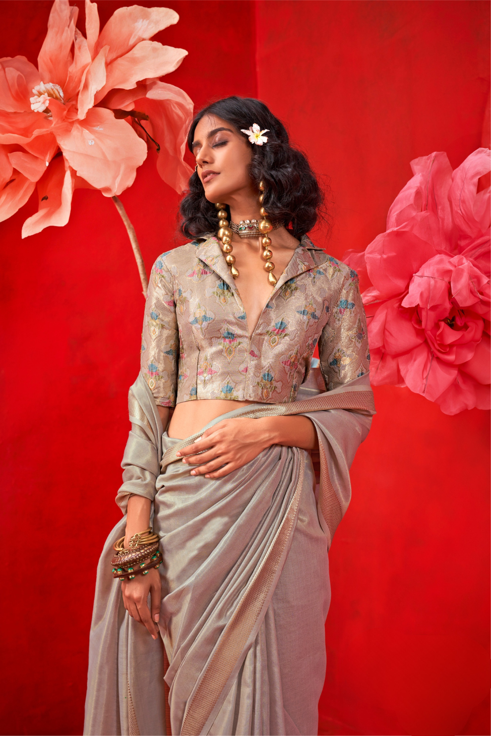 Tissue Handloom Silk Saree with Elegant Traditional Finish