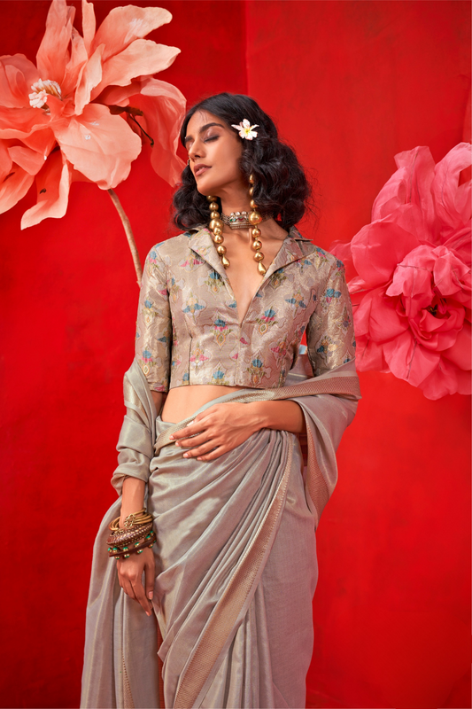 Tissue Handloom Silk Saree with Elegant Traditional Finish