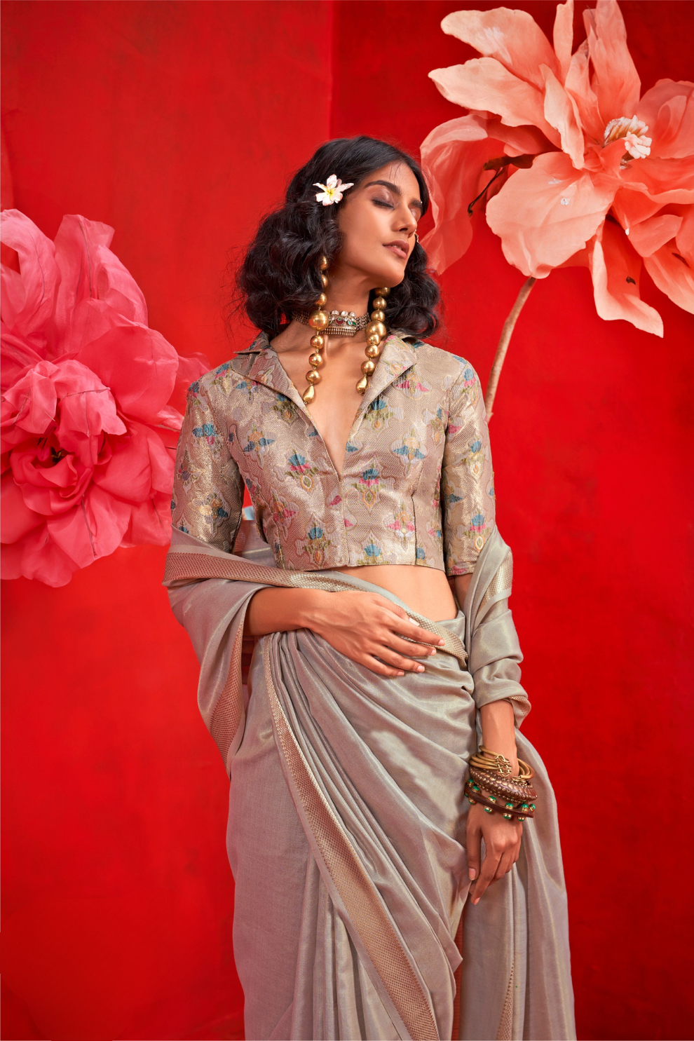 Tissue Handloom Silk Saree with Elegant Traditional Finish