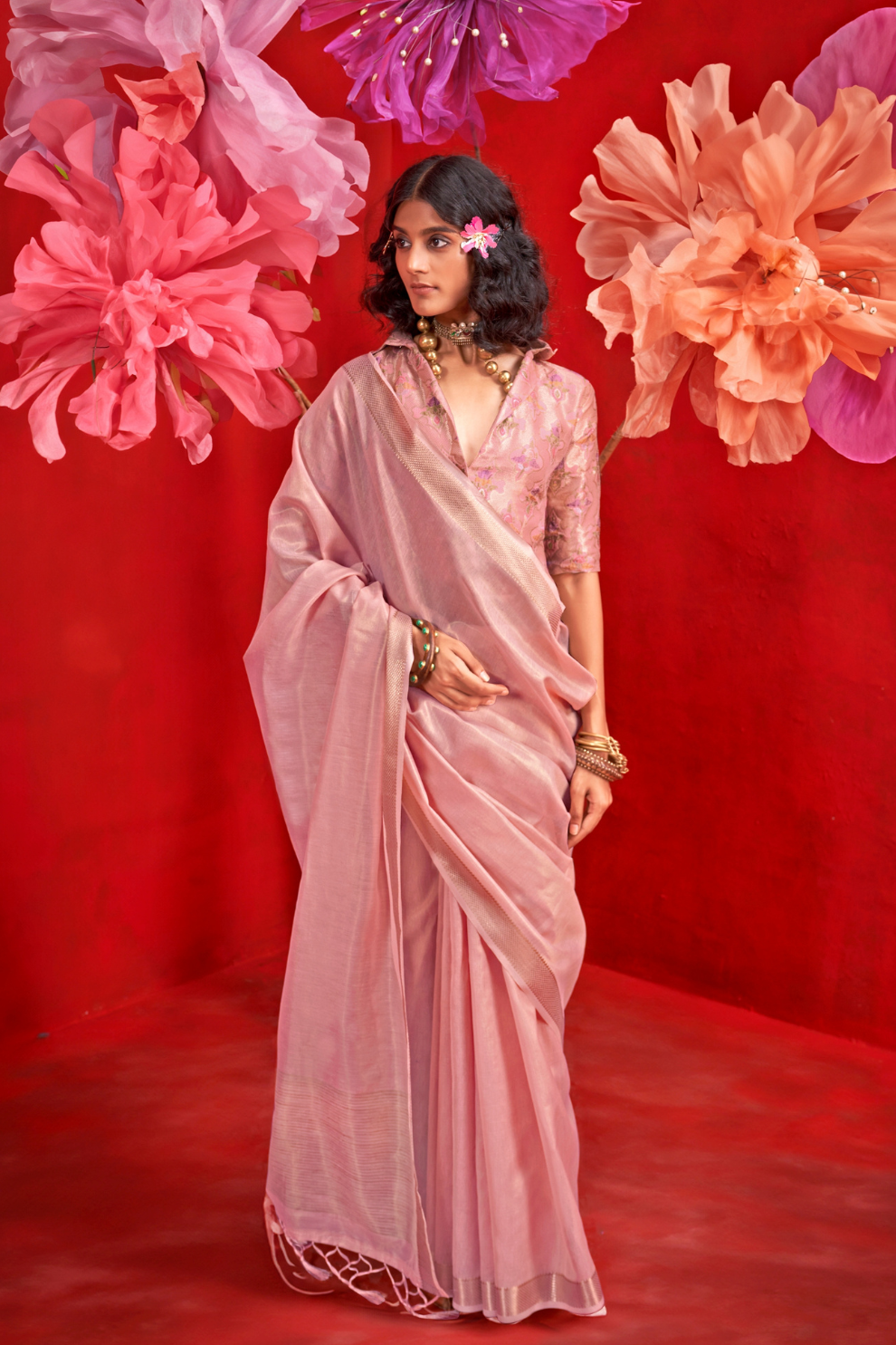 Tissue Handloom Silk Saree with Elegant Traditional Finish