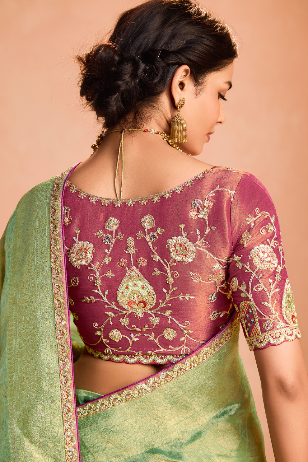 Banarasi Bridal Tissue Silk Saree with Traditional Royal Finish