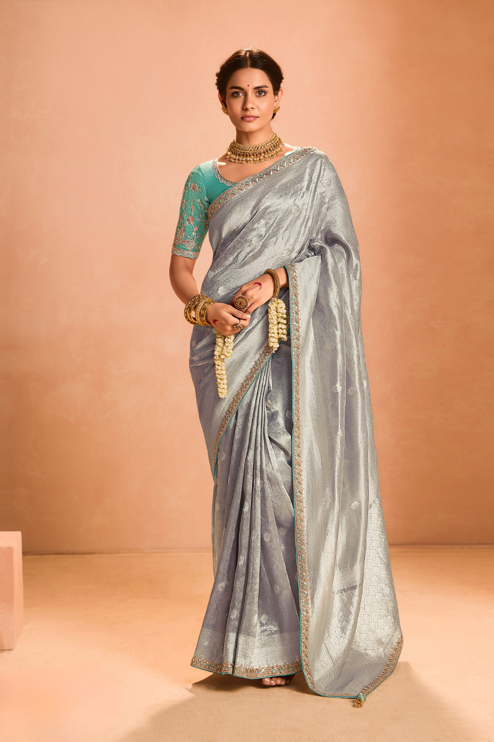 Banarasi Bridal Tissue Silk Saree with Traditional Royal Finish