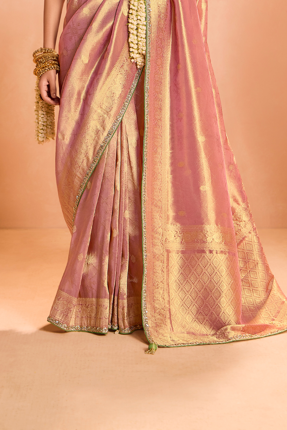 Banarasi Bridal Tissue Silk Saree with Traditional Royal Finish