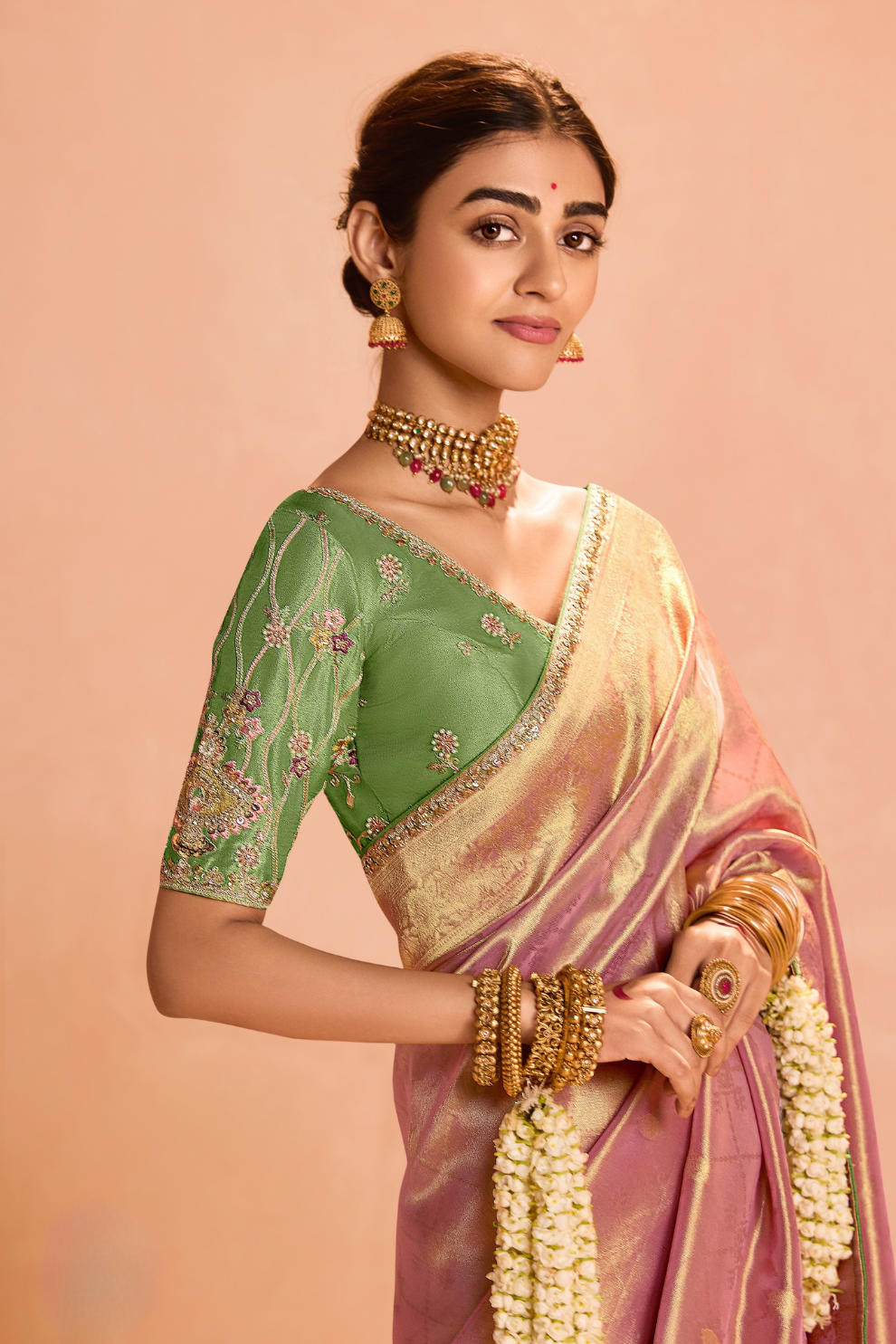 Banarasi Bridal Tissue Silk Saree with Traditional Royal Finish