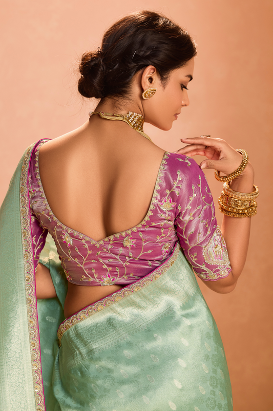 Banarasi Bridal Tissue Silk Saree with Traditional Royal Finish