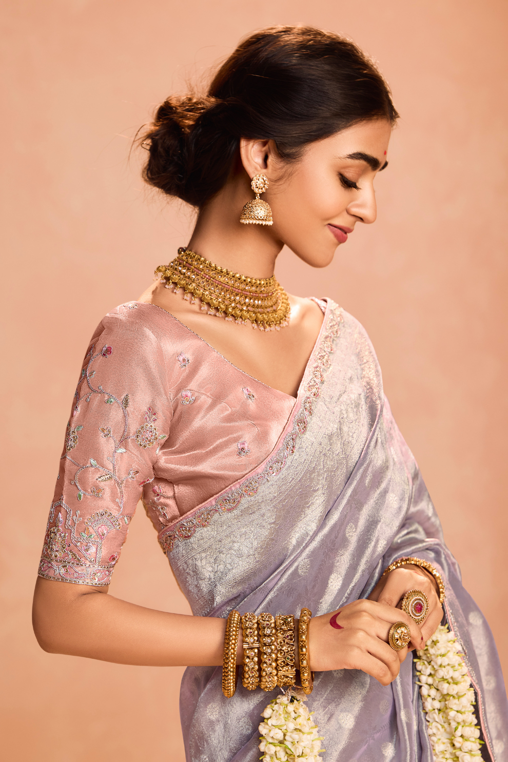 Banarasi Bridal Tissue Silk Saree with Traditional Royal Finish